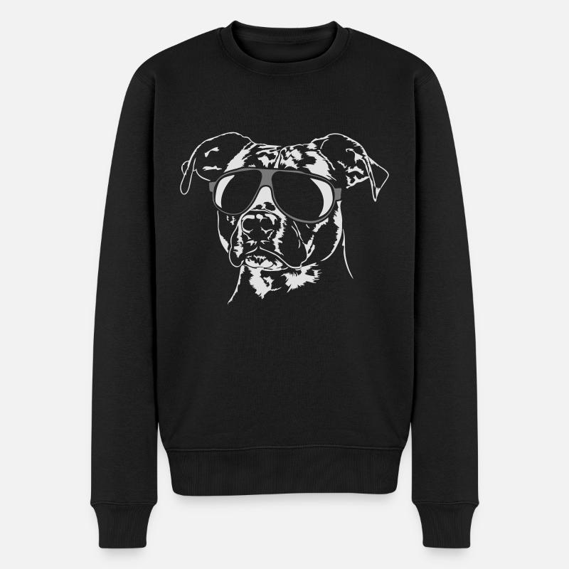 AMERICAN STAFFORDSHIRE TERRIER cool Wilsigns - Männer Premium Bio Pullover - Schwarz