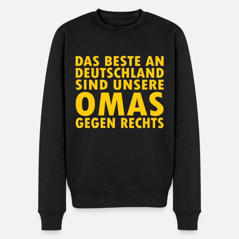 Omas gegen rechts - Männer Premium Bio Pullover - Schwarz