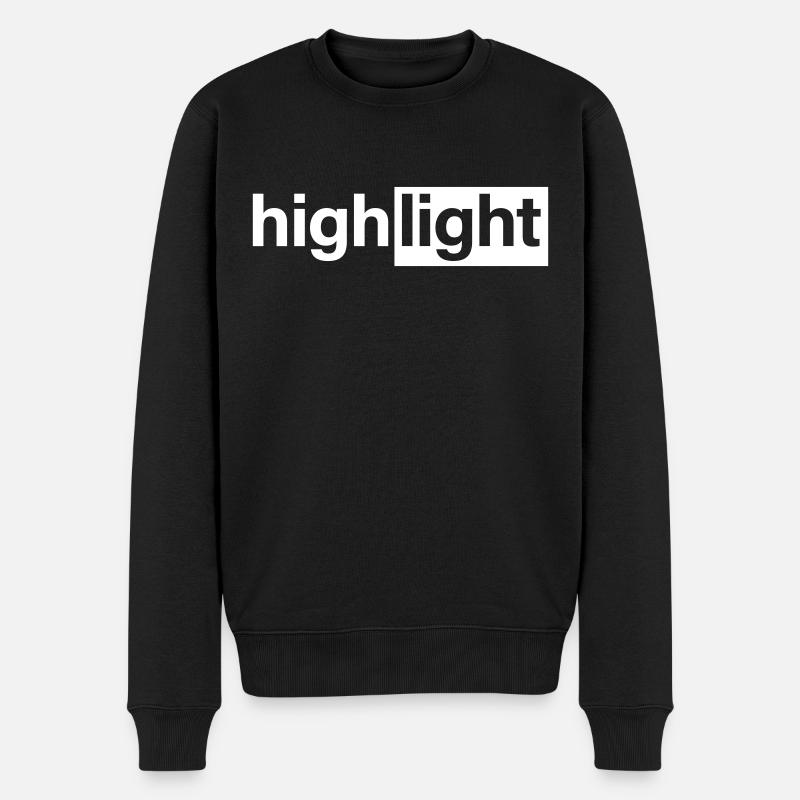 highlight - Männer Premium Bio Pullover - Schwarz