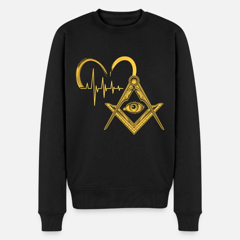 Masonic Freemasonry Fraternal - Männer Premium Bio Pullover - Schwarz