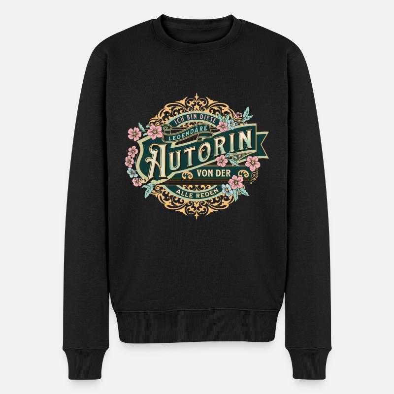 Autorin Ich bin diese legendäre Autorin - Männer Premium Bio Pullover - Schwarz