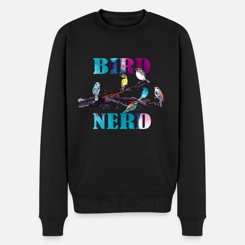 Bird Nerd Lustiges Vogel Design - Männer Premium Bio Pullover - Schwarz