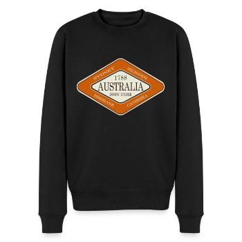AUSTRALIA 1788 DOWN UNDER - Männer Premium Bio Pullover - Schwarz - Vorne - Nico (187cm)