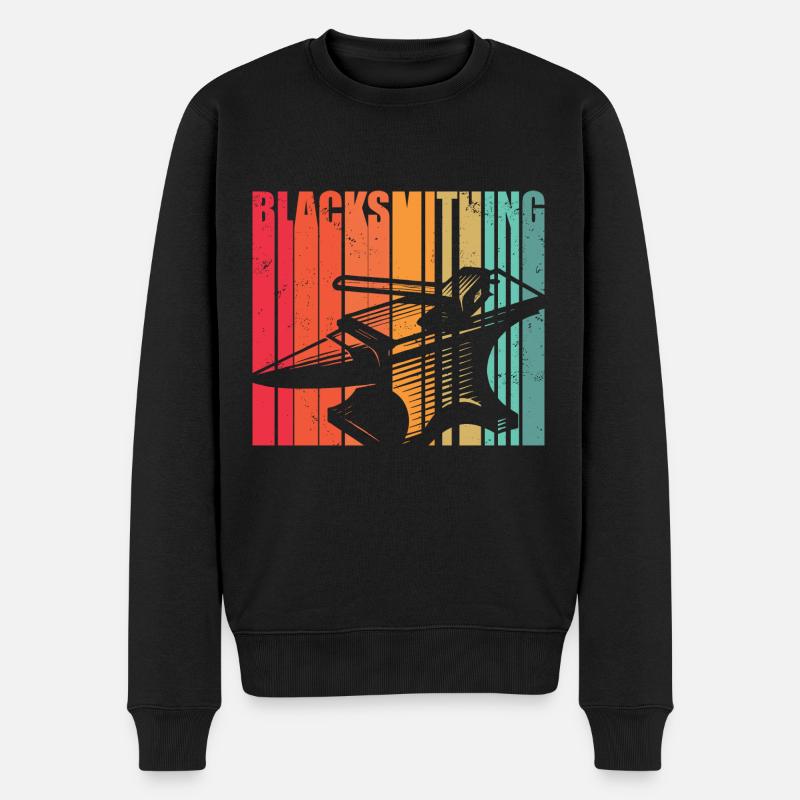 Schmieden - Männer Premium Bio Pullover - Schwarz