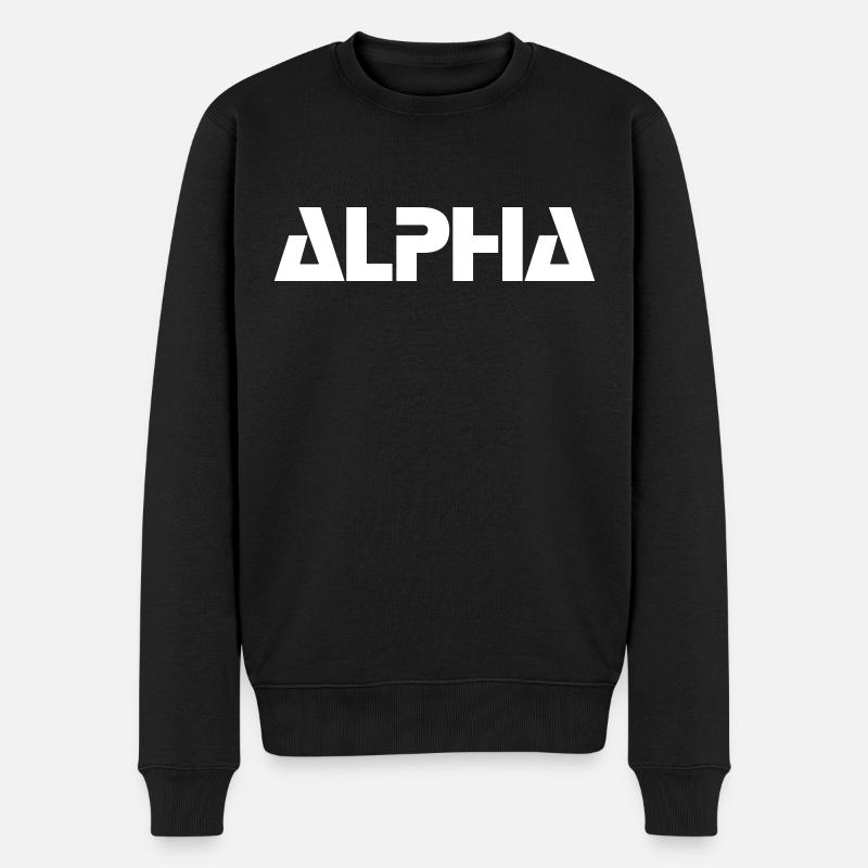 ALPHA - Männer Premium Bio Pullover - Schwarz