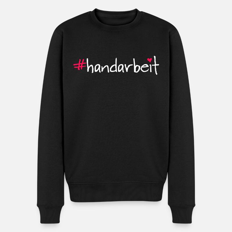 #handarbeit - Männer Premium Bio Pullover - Schwarz