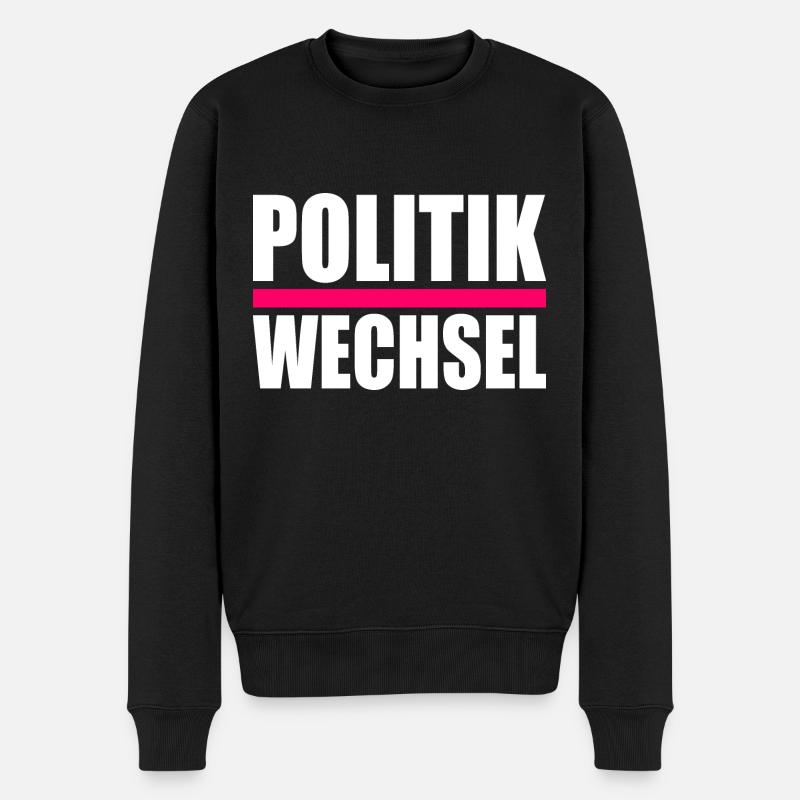 politikwechsel - Männer Premium Bio Pullover - Schwarz