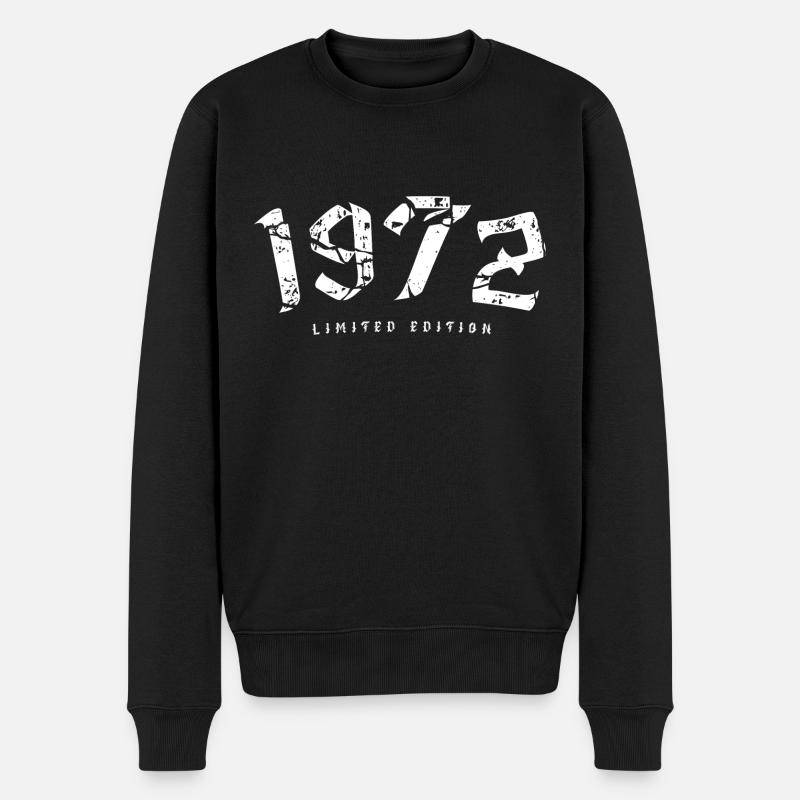 Limited Edition Jahrgang 1972 - Männer Premium Bio Pullover - Schwarz