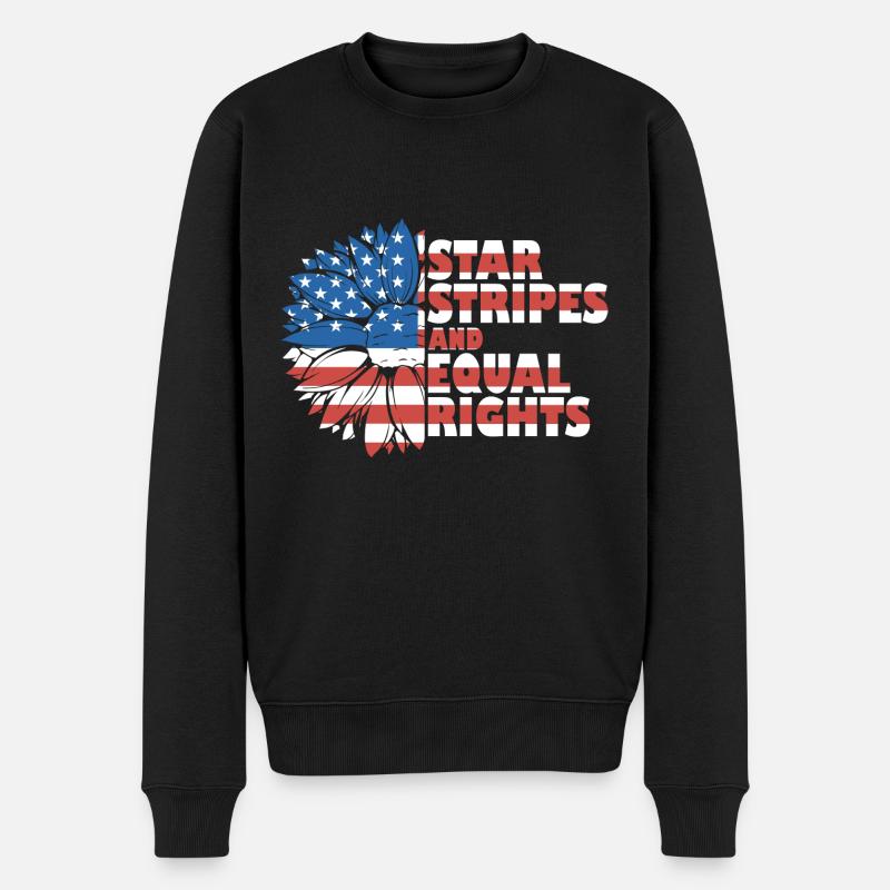 Rayures étoilées et égalité - Pull Premium bio Homme - noir