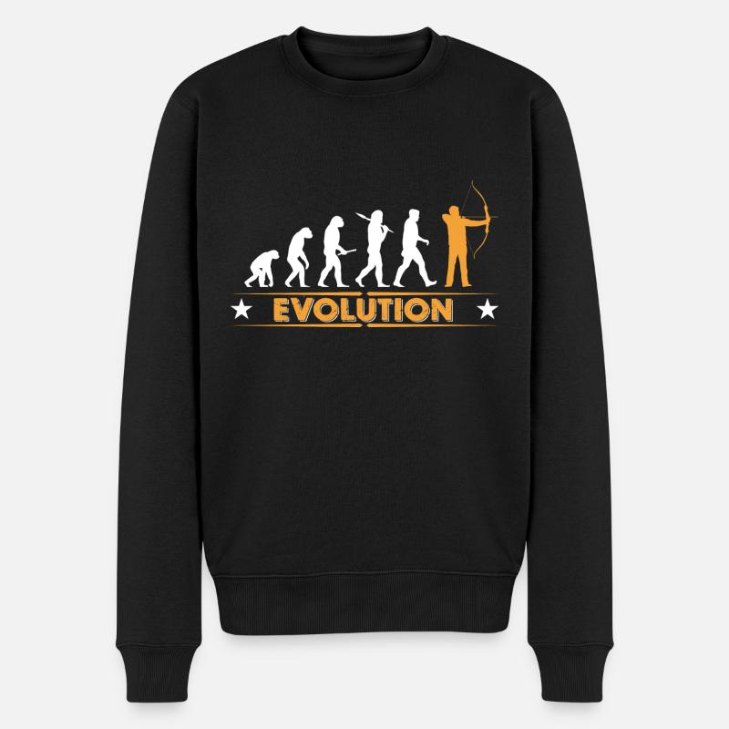 Archery evolution - orange/white - Men's Premium Organic Jumper - black