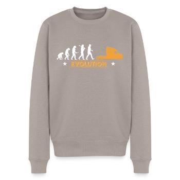 LKW Brummi Trucker - orange/weiss - Männer Premium Bio Pullover - Taupe - Vorne - Nico (187cm)