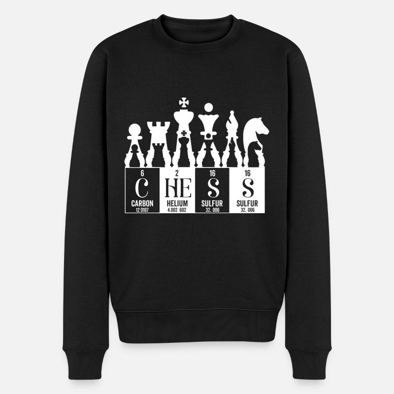 Elemente des periodischen Schachsystems - Männer Premium Bio Pullover - Schwarz
