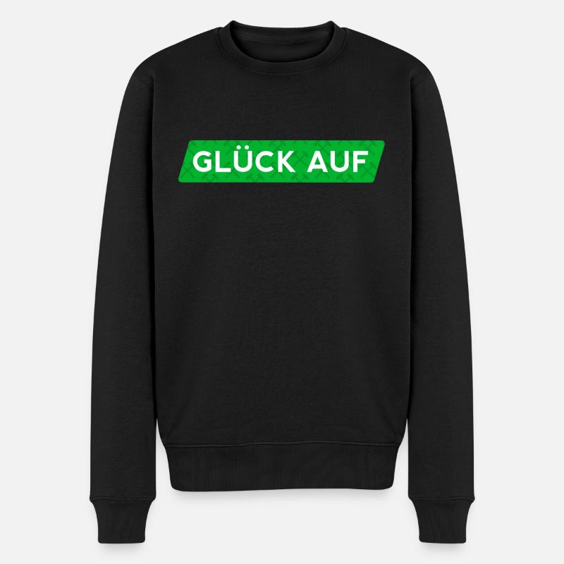 Glück Auf Erzgebirge - Schlägel und Eisen - Männer Premium Bio Pullover - Schwarz