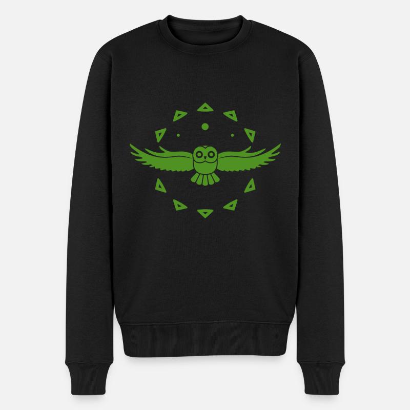 Eule - Vogel - Naturschutz - Tierfreund - Männer Premium Bio Pullover - Schwarz