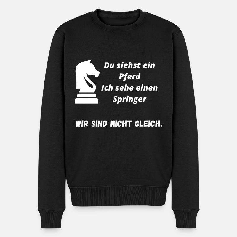 Schach Schachfiguren Schachbrett Schachspiel Dame - Männer Premium Bio Pullover - Schwarz