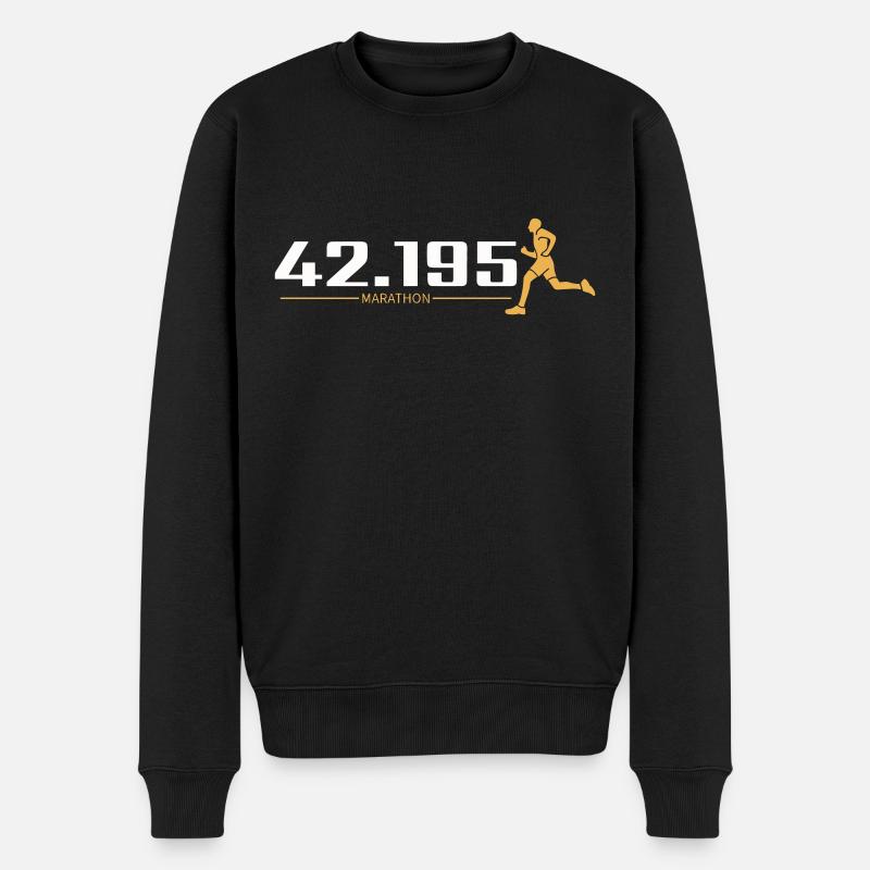 42.195 MARATHON - Pull Premium bio Homme - noir