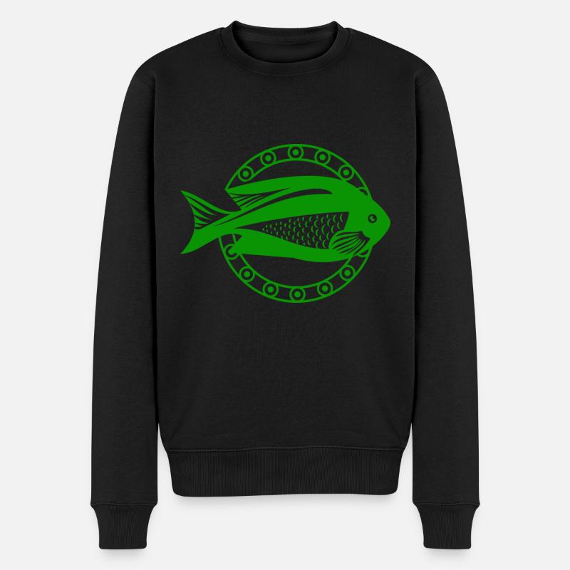 Fisch Aquarium Meerestier Klima Umweltschutz - Männer Premium Bio Pullover - Schwarz