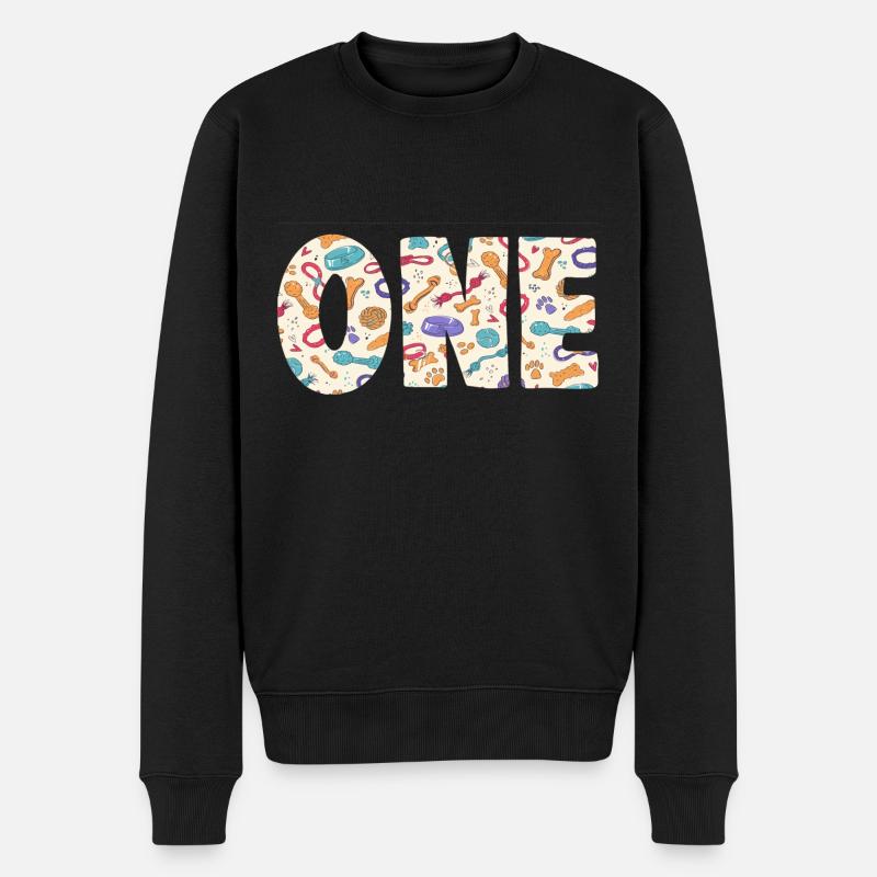 One Dog Pattern - Men's Premium Organic Jumper - black