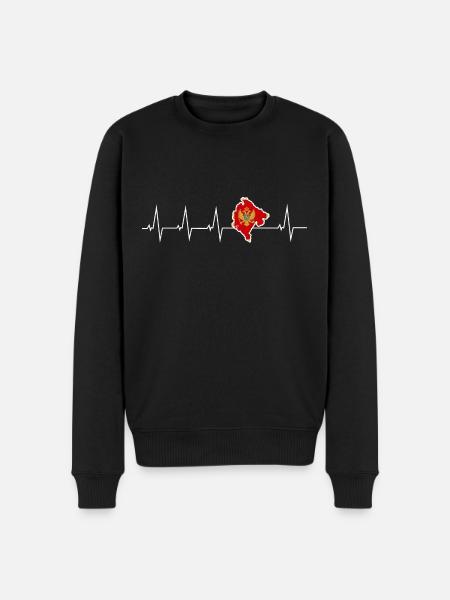 Ich liebe Montenegro - Herzschlag - Männer Premium Bio Pullover - Schwarz