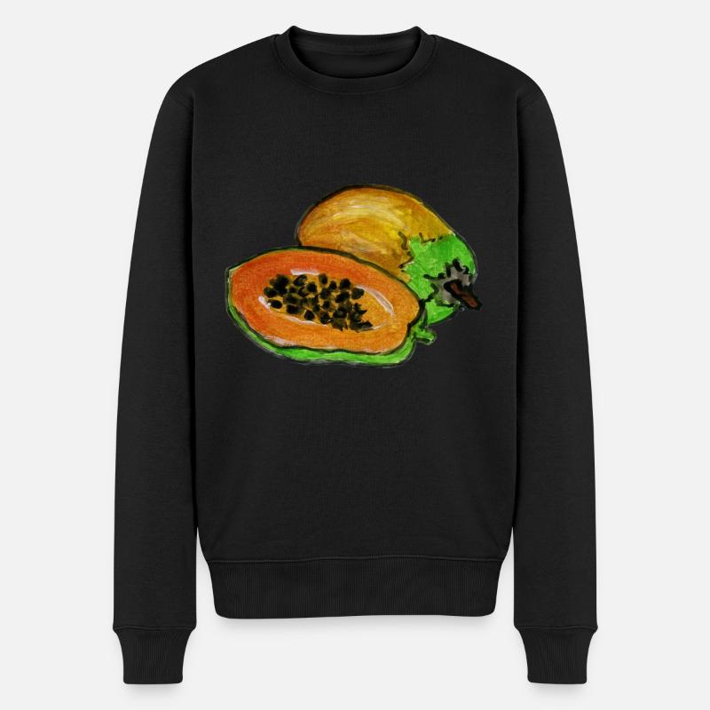 papaya Frucht der leidenschaft exotischen papaya - Männer Premium Bio Pullover - Schwarz