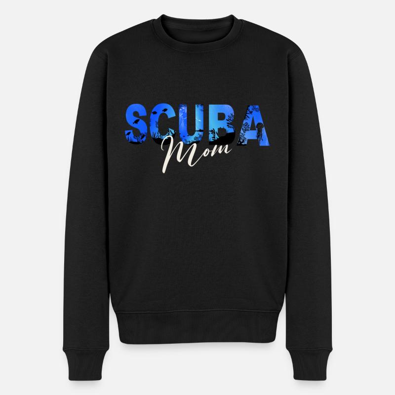 SCUBA Mom - Männer Premium Bio Pullover - Schwarz