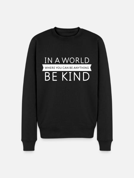 Be Kind - Slogan Design - Pull Premium bio Homme - noir