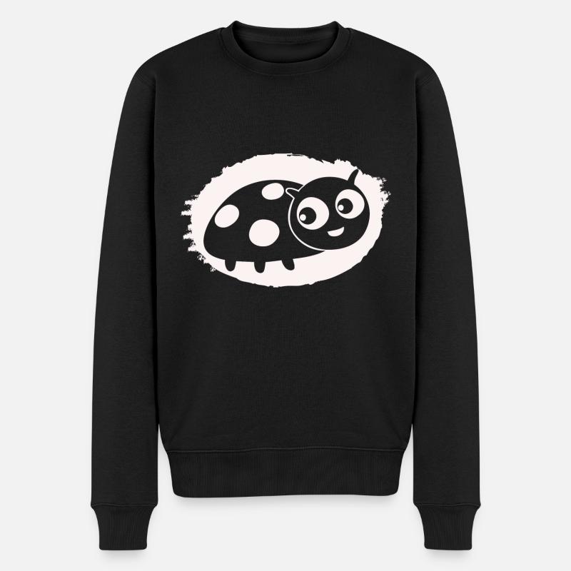 lustiger Marienkäfer - Männer Premium Bio Pullover - Schwarz