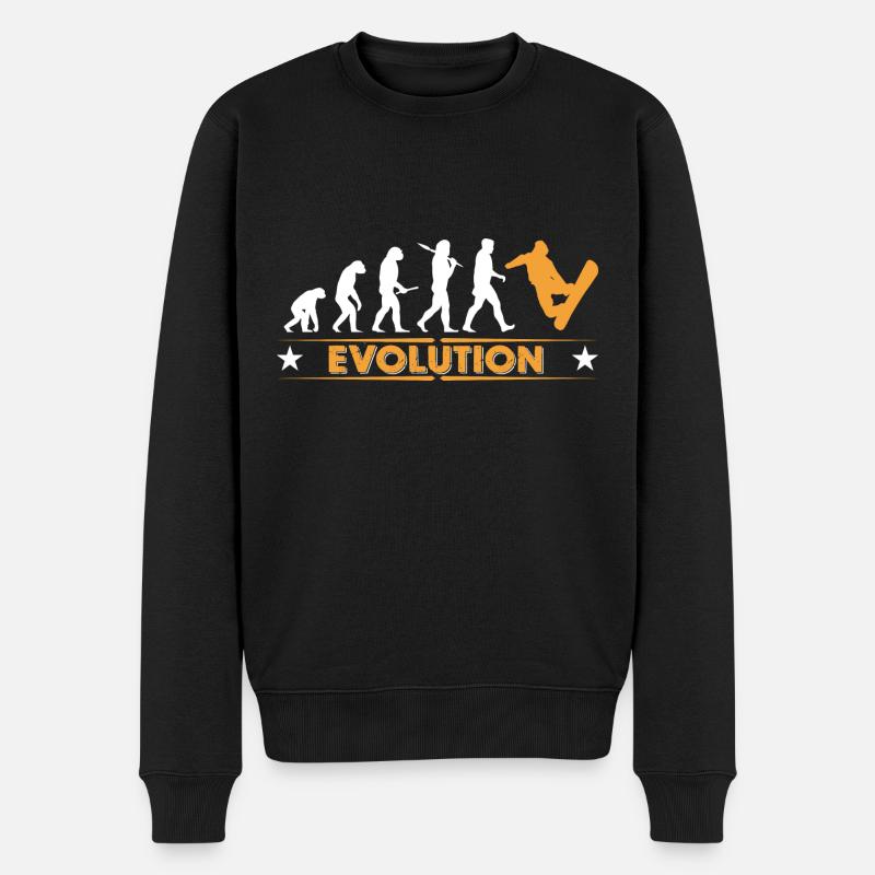 Snowboard Evolution - orange/weiss - Men's Premium Organic Jumper - black