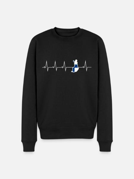 I love Finland - heartbeat - Men's Premium Organic Jumper - black