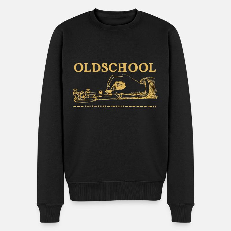 Oldschool Amateurfunk Funkamateur - Männer Premium Bio Pullover - Schwarz