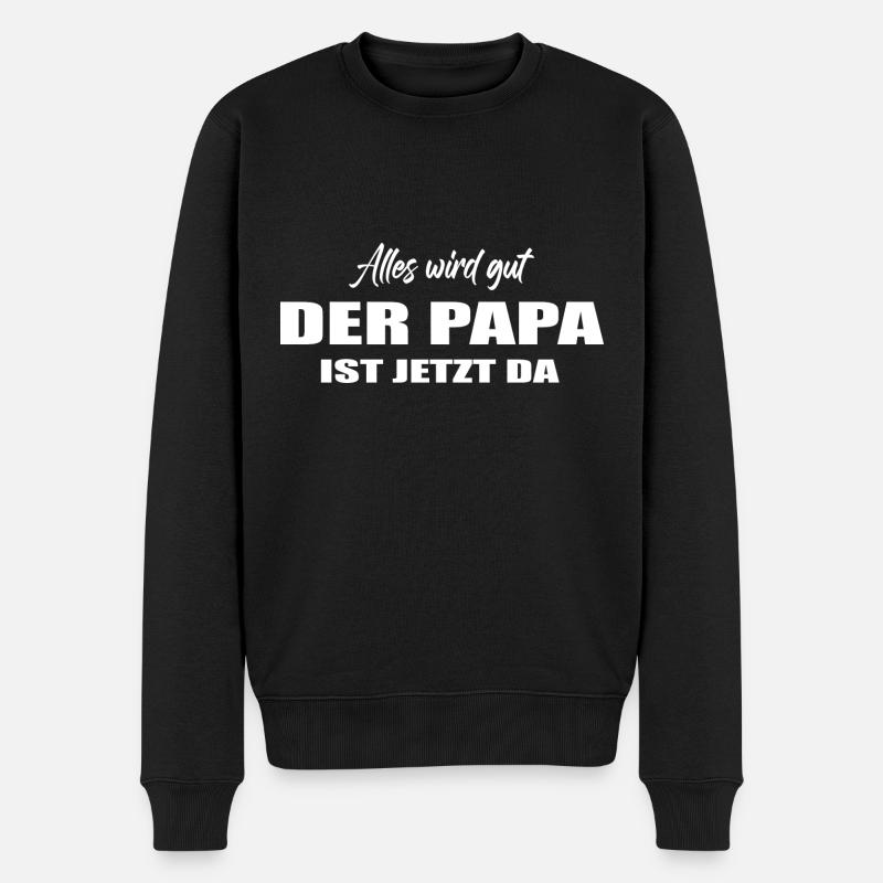 Papa - Männer Premium Bio Pullover - Schwarz