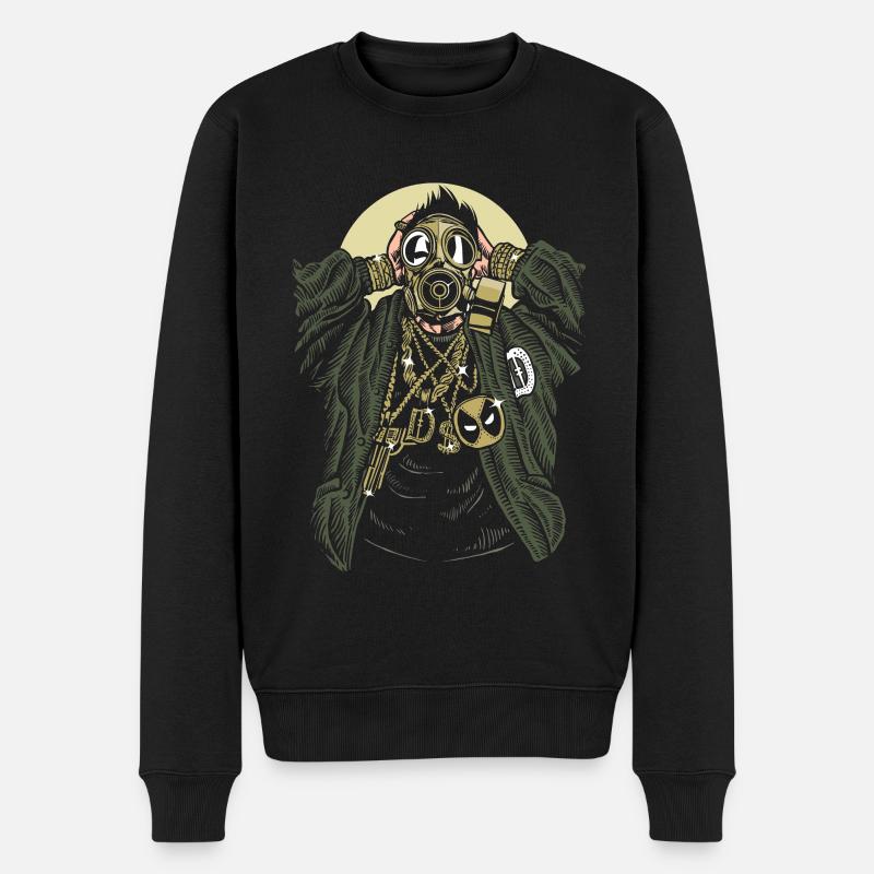 gasmask Gangsta - Pull Premium bio Homme - noir