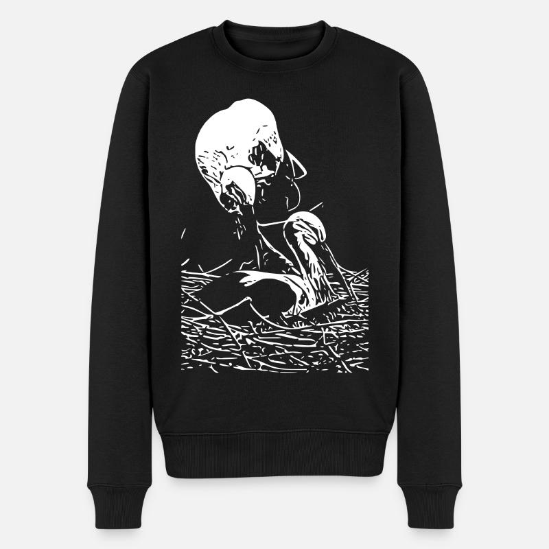Storch - Männer Premium Bio Pullover - Schwarz