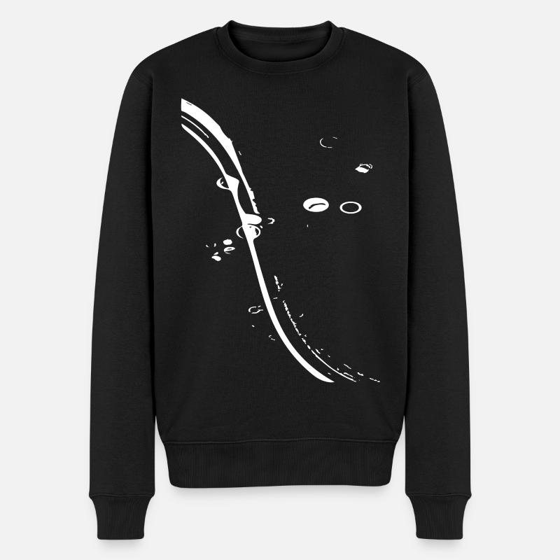 Kurvenlinie Abstrakte Linienkunst - Männer Premium Bio Pullover - Schwarz