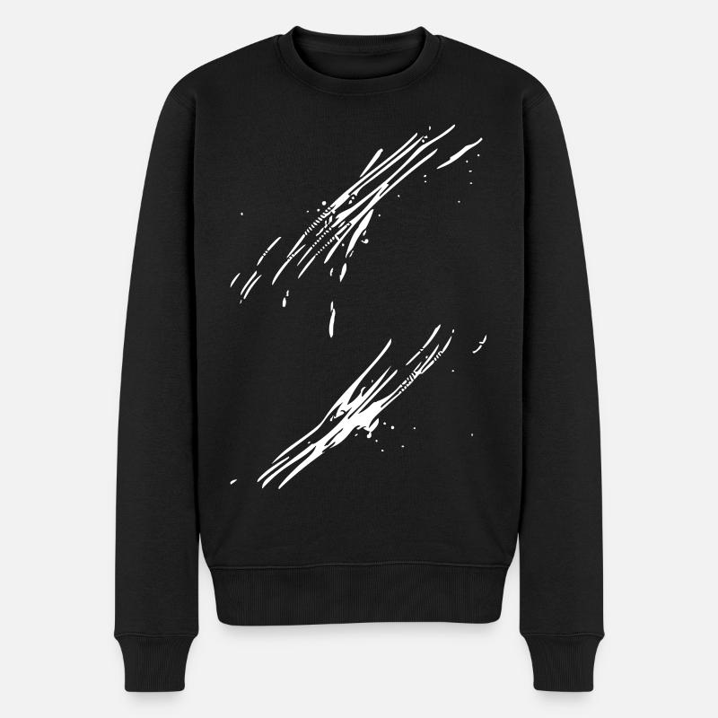 Schwarze Leinwand Pinselstrich - Männer Premium Bio Pullover - Schwarz