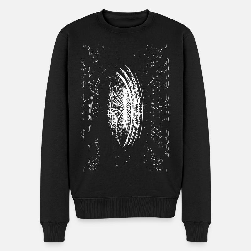 Radialer Schimmer Druck - Männer Premium Bio Pullover - Schwarz