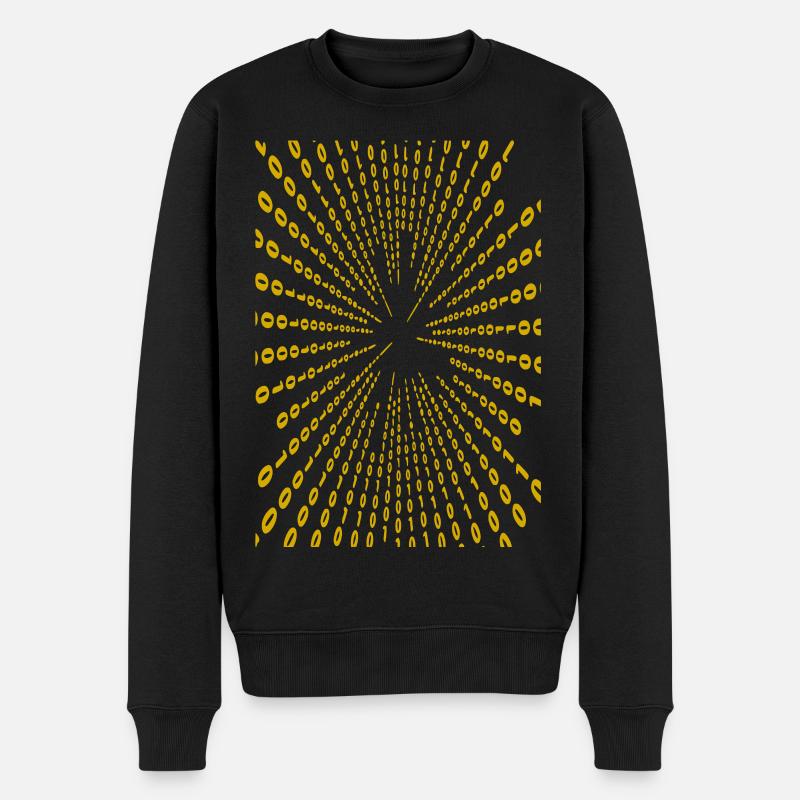 Goldenes Strahlenstern Muster - Männer Premium Bio Pullover - Schwarz