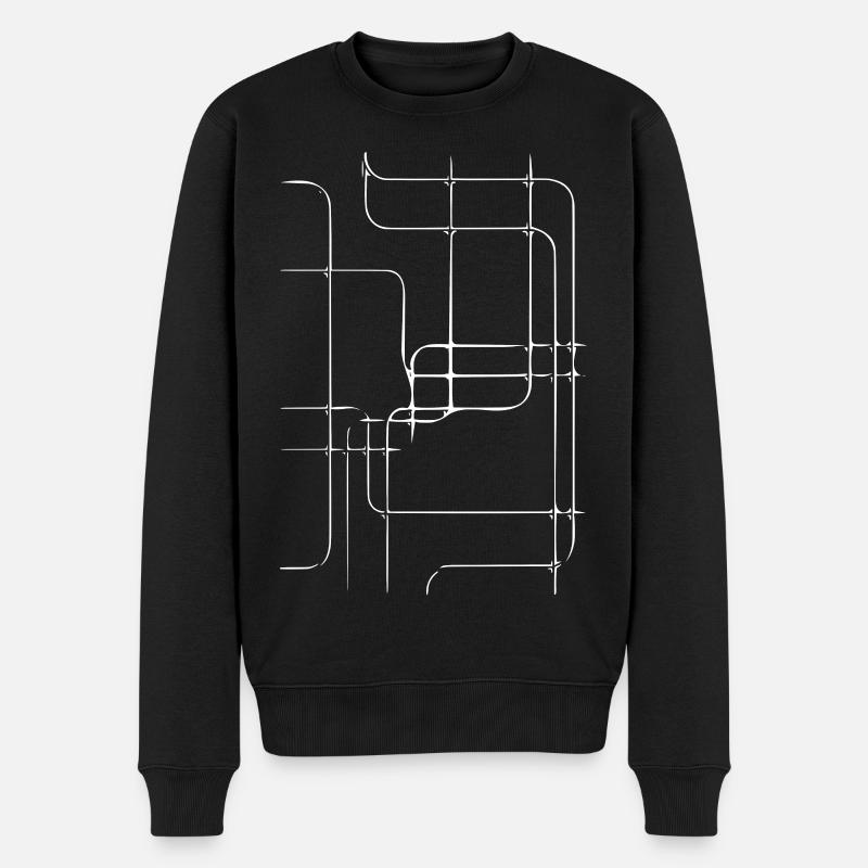 Geometrische Linienführung Netz - Männer Premium Bio Pullover - Schwarz