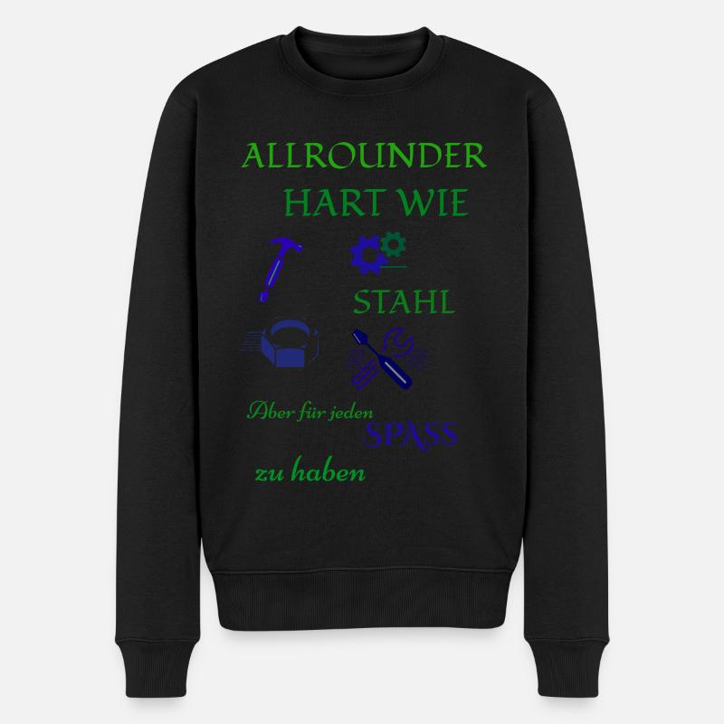 Handwerker Kaffee und Bier - Männer Premium Bio Pullover - Schwarz