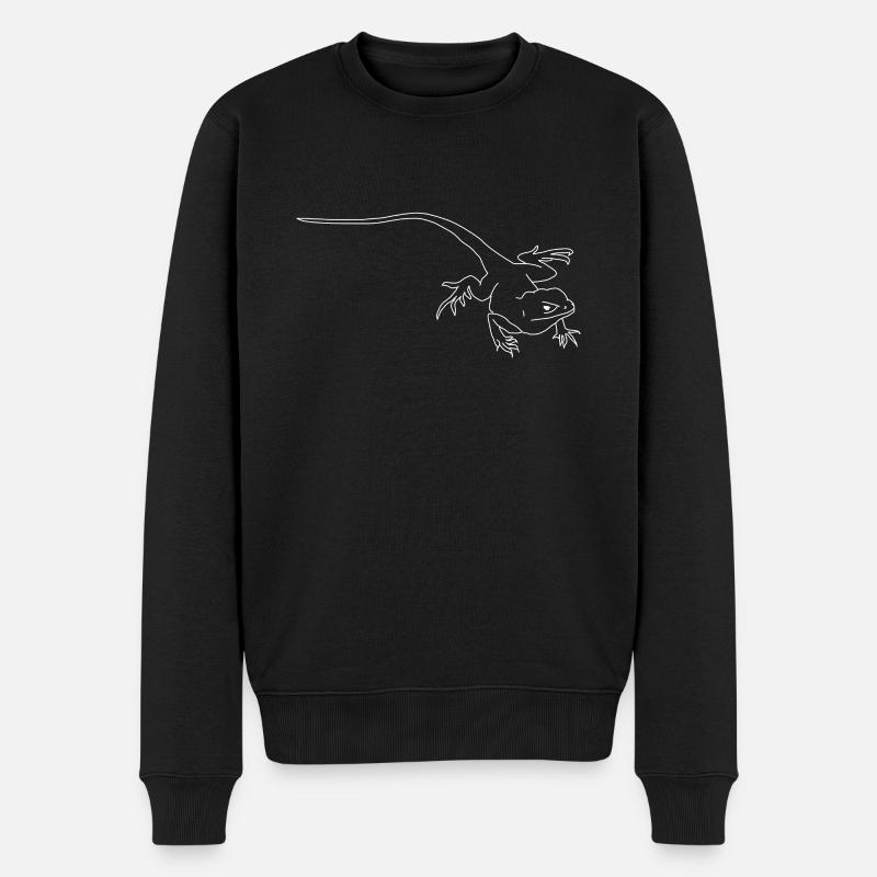 Eidechse - Männer Premium Bio Pullover - Schwarz