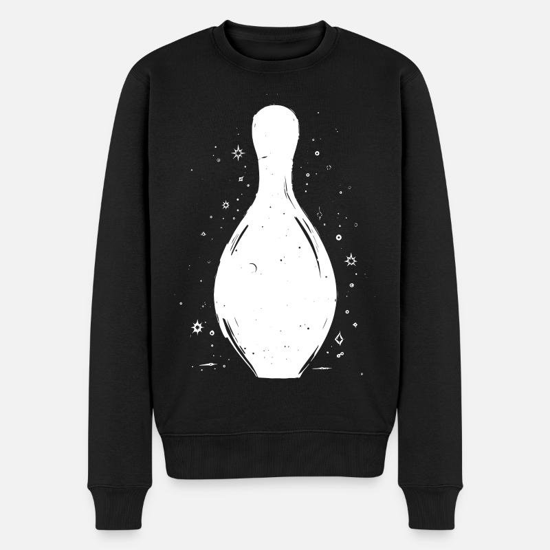 Bowling Pins Skizze - Männer Premium Bio Pullover - Schwarz