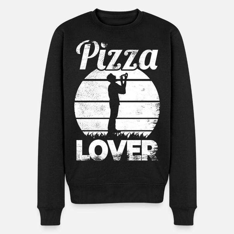 Passionné de pizza - Pull Premium bio Homme - noir