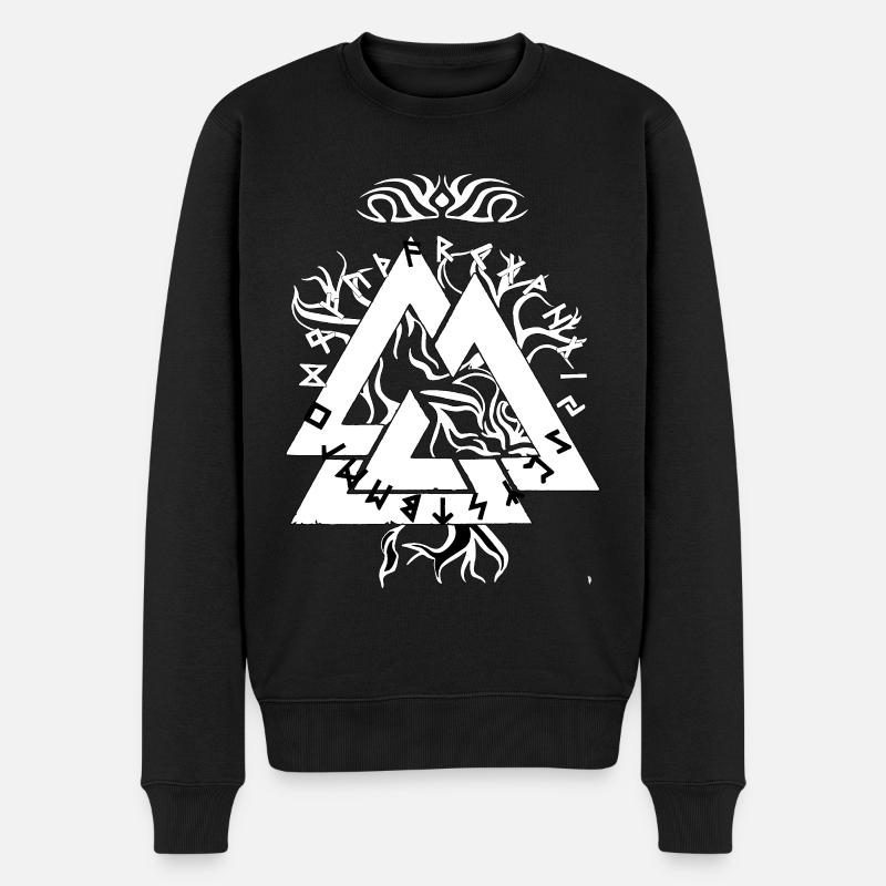Magisches Runendreieck-Design - Männer Premium Bio Pullover - Schwarz