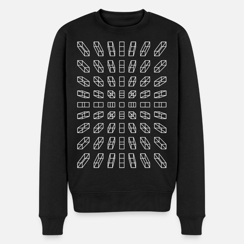 Hypno Balken: Pixel, Illusion & Retro - Männer Premium Bio Pullover - Schwarz