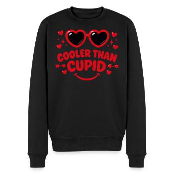 Cooler als Amor Retro-Herzen - Männer Premium Bio Pullover - Schwarz - Vorne - Nico (187cm)