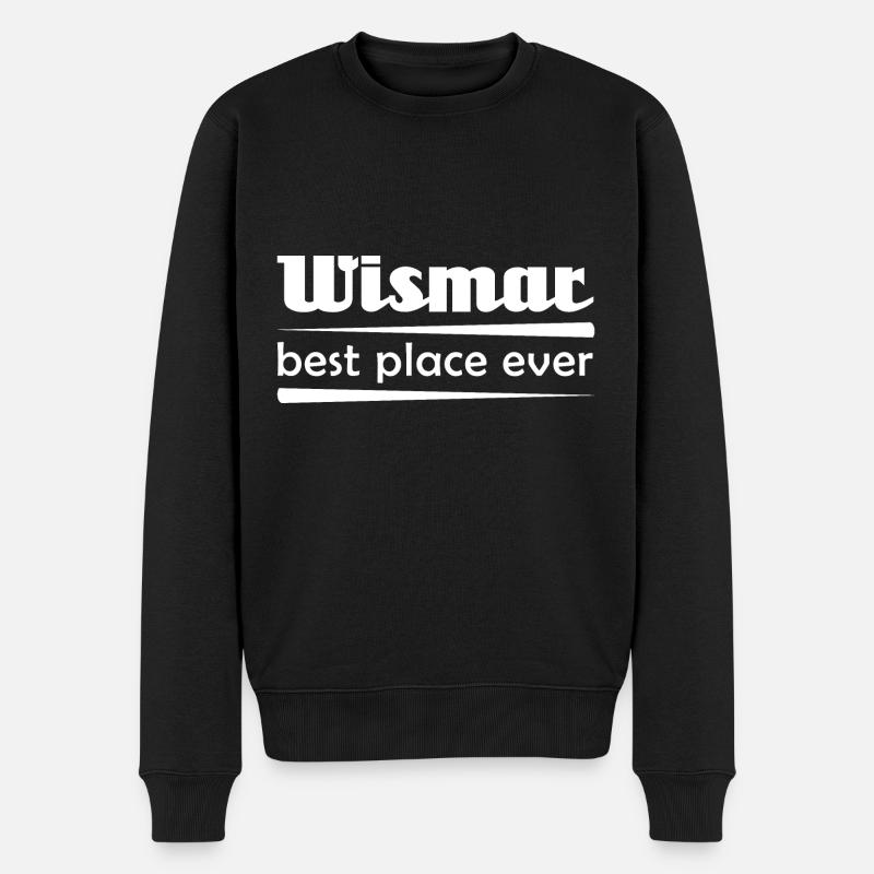 Wismar - Stadt best place ever - Männer Premium Bio Pullover - Schwarz