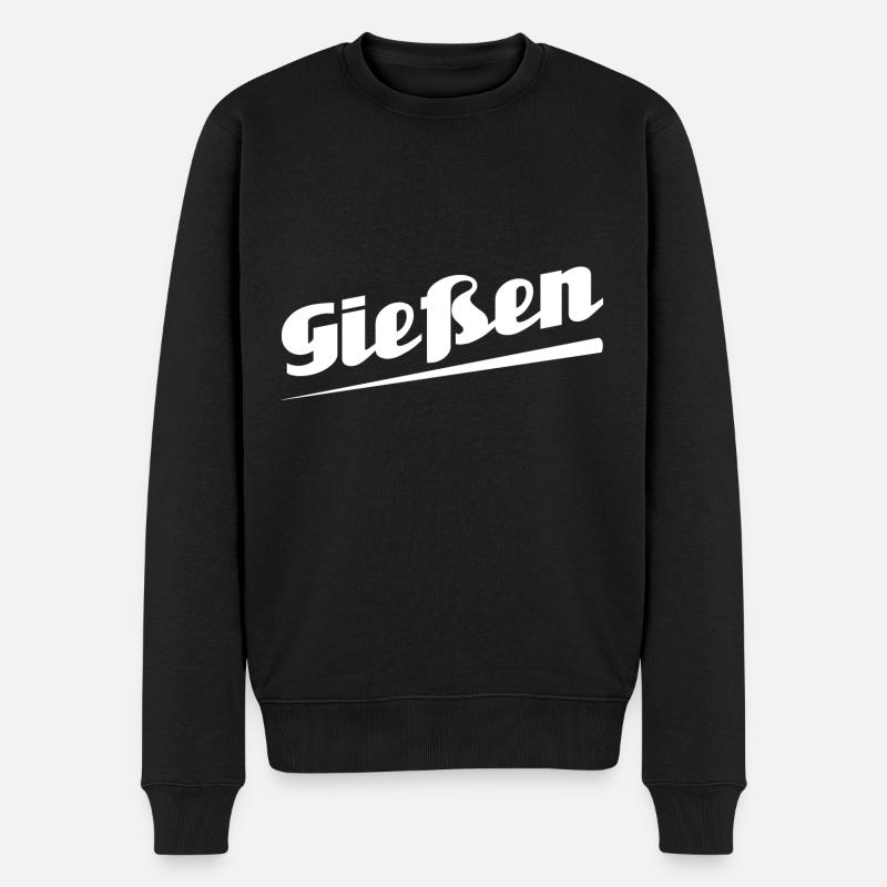 Gießen - Textdesign mit Stadtnamen - Männer Premium Bio Pullover - Schwarz