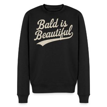 Männer Glatze Geschenkidee Bald Is Beautiful - Männer Premium Bio Pullover - Schwarz - Vorne - Nico (187cm)