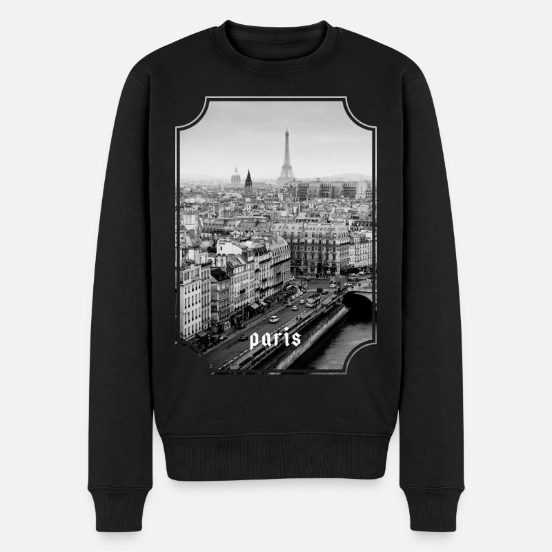Paris - Männer Premium Bio Pullover - Schwarz