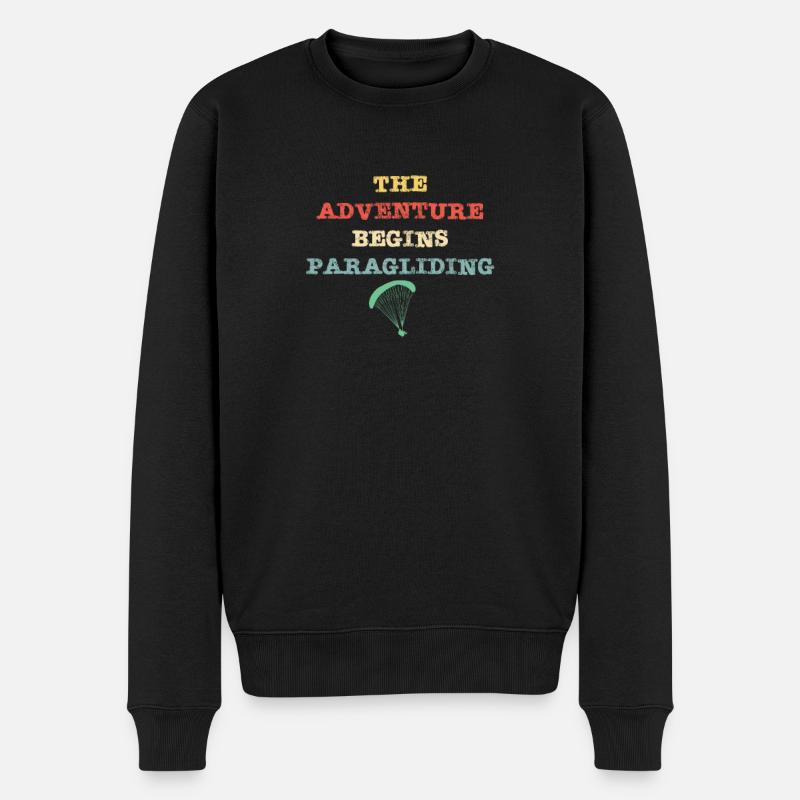 L’aventure commence - Parapente - Pull Premium bio Homme - noir
